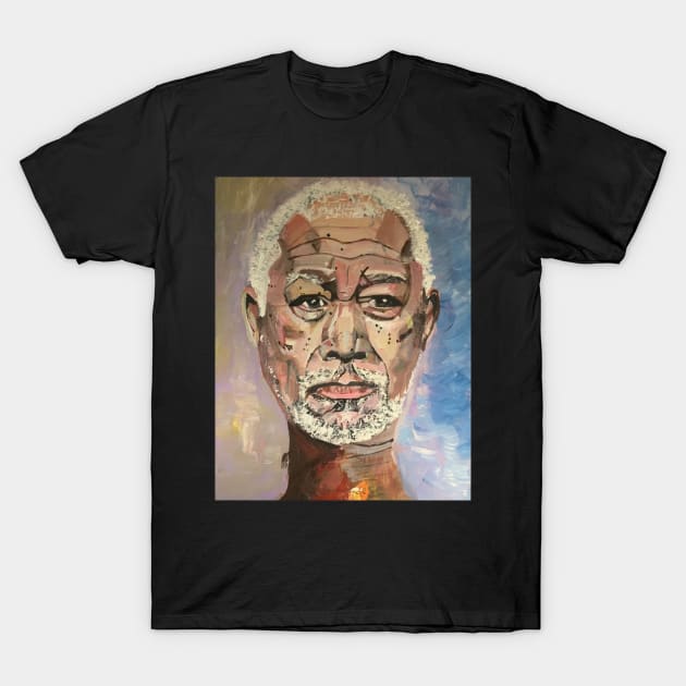 A Portrait of Morgan Freeman, Mug, Wall Art T-Shirt by DeniseMorgan